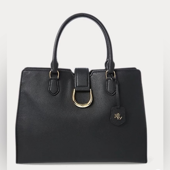 Lauren Ralph Lauren Handbags - LAUREN RALPH LAUREN Large Bag Leather Black Carryover Laptop Satchel AUTHENTIC